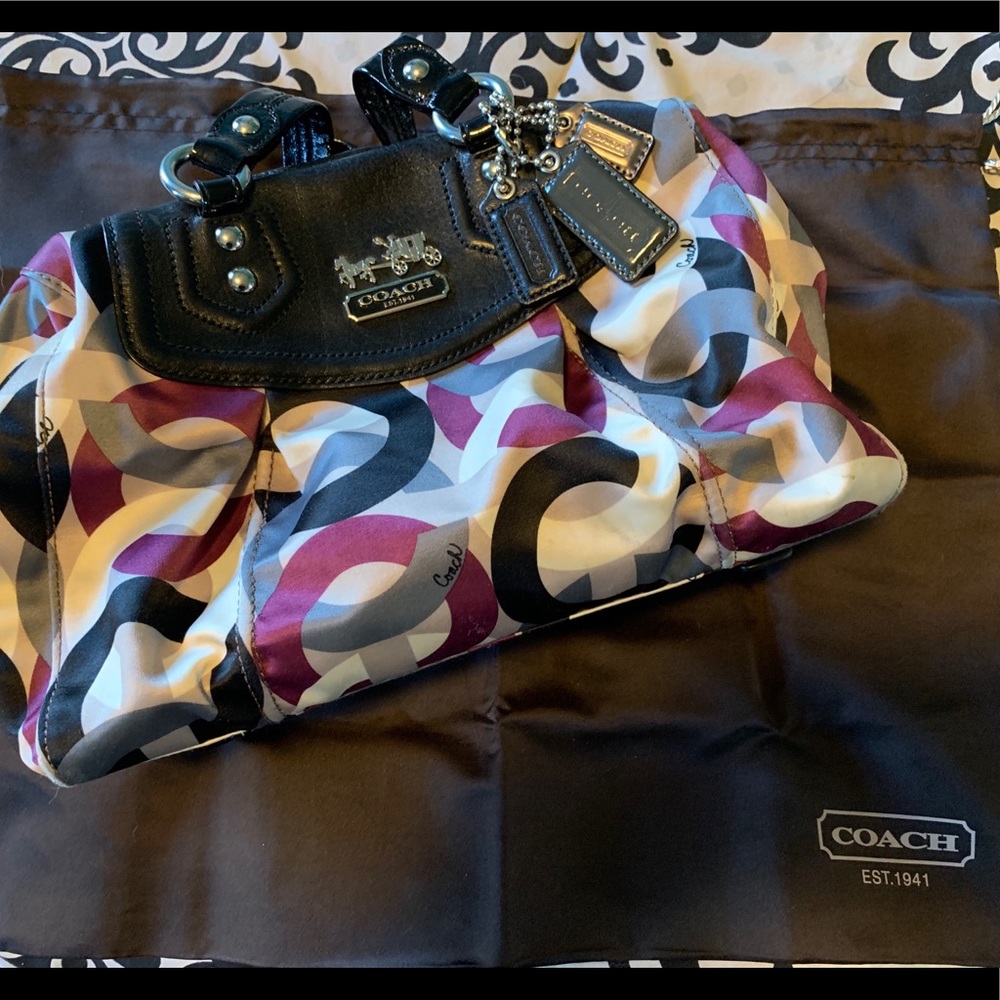 Coach Madsion Opt Art Purple Shoulder Satchel